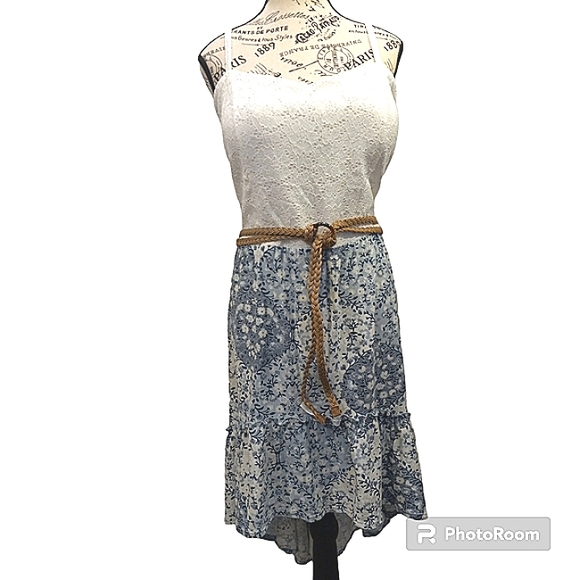 Lace High Low Asymmetrical Sweetheart neckline thin trap dress Plus Size Floral - Picture 9 of 17